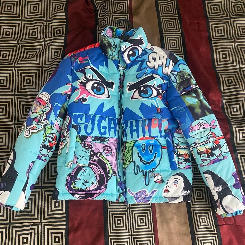 Sugarhill Blue Psycho Puffer Jacket